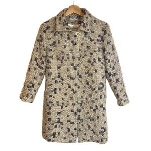 Vtg Grace Chuang Fluffy Tweed Boucle Coat